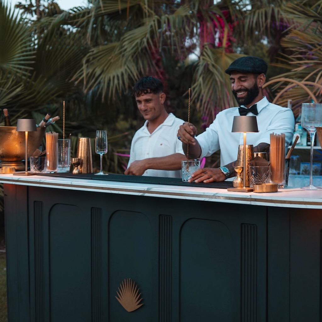 White Ibiza Wedding Directory: Cakes & Catering – Green Jar Ibiza, Ibiza mobile bar service